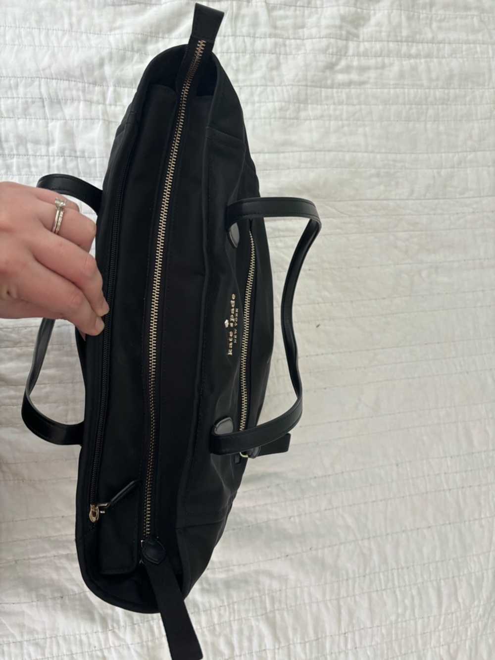 Kate Spade Chelsea Black Nylon Tote Bag with Multiple Pockets - Picture 9 of 14